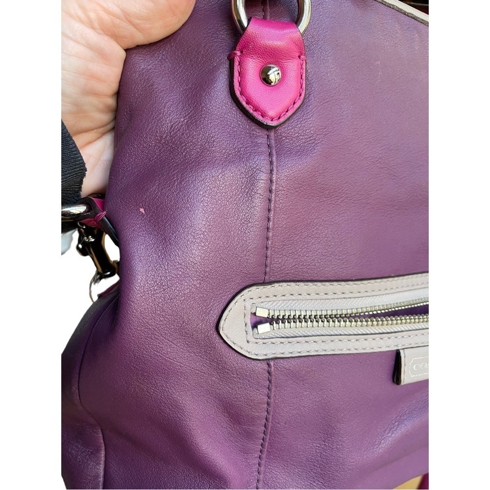 Coach Daisy Spectator Leather Mia (F23911) Silver/Purple/Pink Handbag - Picture 9 of 9